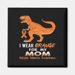 Ich trage Orange für meine Mama Dinosaurier Multip Magnet
