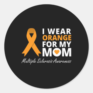 Ich trage Orange für meine Mama Frau Awareness Rib Runder Aufkleber