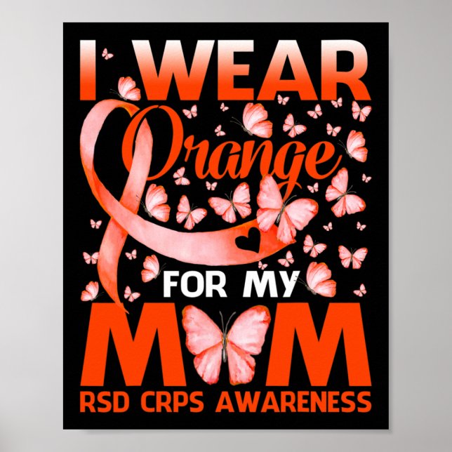 Ich trage Orange für meine Mama RSD CRPS Awareness Poster (Vorne)