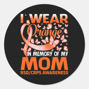 Ich trage Orange für meine Mama RSD Crps Bewusstse Runder Aufkleber