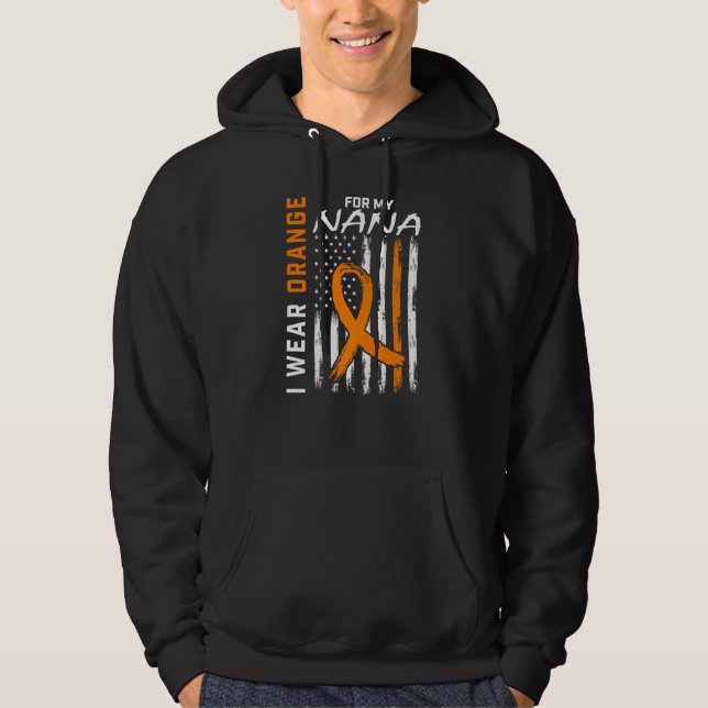 Ich trage Orange für meine Nana-Multipler Sklerose Hoodie (Vorderseite)
