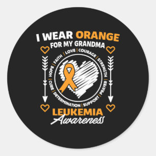 Ich trage Orange für meine Oma Nana Runder Aufkleber