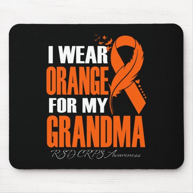 Ich trage Orange für meine Oma RSD CRPS Awareness  Mousepad (Vorne)