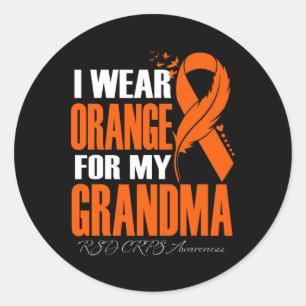 Ich trage Orange für meine Oma Rsd Crps Awareness Runder Aufkleber