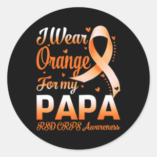 Ich trage Orange für meine Papa Rsd Crps Sensibili Runder Aufkleber