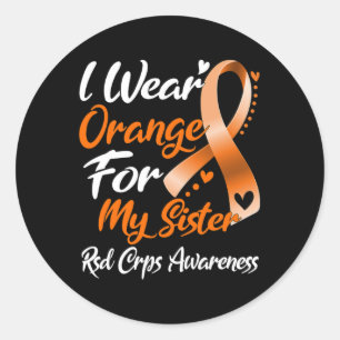 Ich trage Orange für meine Schwester Rsd Crps Bewu Runder Aufkleber