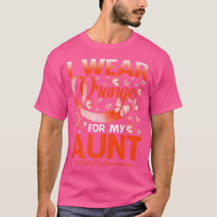 Ich trage Orange für meine Tante ADHD Butterfly T-Shirt