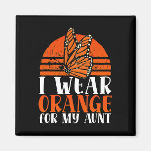 Ich trage Orange für meine Tante, die Schmetterlin Magnet