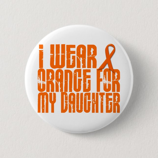 Ich trage Orange für meine Tochter 16 Button (Vorderseite)