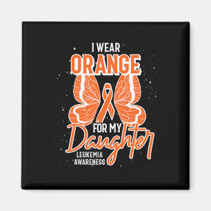 Ich trage Orange für meine Tochter-Butterfly-Leukä Magnet