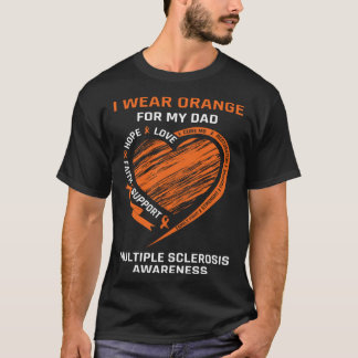 Ich trage Orange für meine Vater Familie MS Sensib T-Shirt