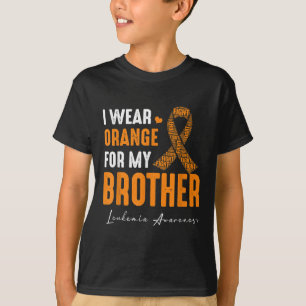 Ich trage Orange für meinen Bruder Leukämie Krebs T-Shirt