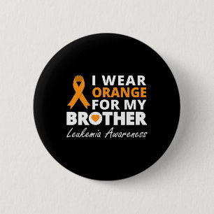 Ich trage Orange für meinen Bruder Ribbon Familien Button