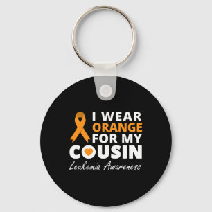 Ich trage Orange für meinen Cousin Ribbon Familien Schlüsselanhänger