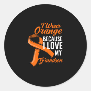 Ich trage Orange für meinen Enkel Nierenkrebs Runder Aufkleber