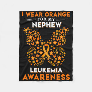 Ich trage Orange für meinen Neffen Blut Leukämie K Fleecedecke