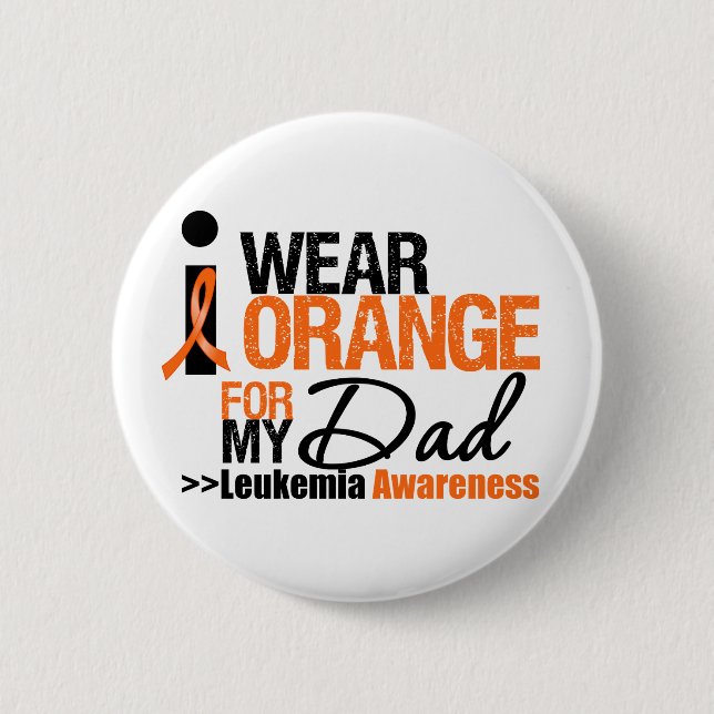 Ich trage Orange für meinen Vater Button (Vorderseite)