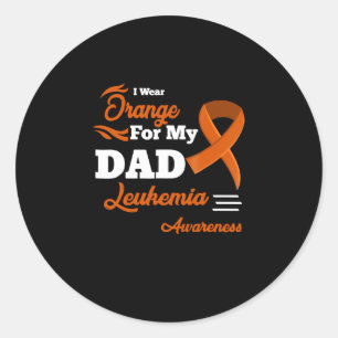 Ich trage Orange für meinen Vater Leukämie Bewusst Runder Aufkleber