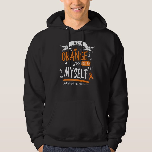 Ich trage Orange für mich selbst MS & Multiple Skl Hoodie (Vorderseite)