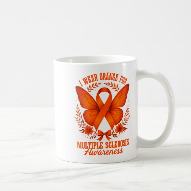 Ich trage Orange für Multiple Sklerose-Bewusstsein Kaffeetasse (Rechts)