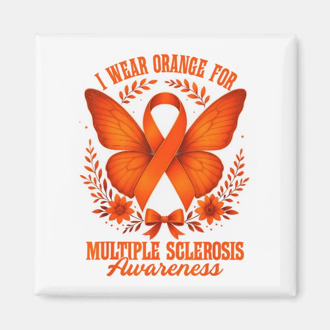Ich trage Orange für Multiple Sklerose-Bewusstsein Magnet (Vorne)