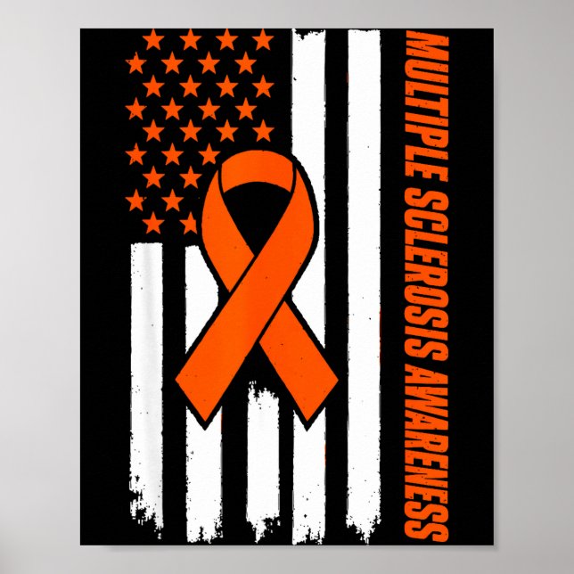 Ich trage Orange für Multiple Sklerose-Bewusstsein Poster (Vorne)