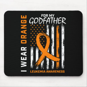 Ich trage Orange für Pate Leukämie Awareness Ame Mousepad