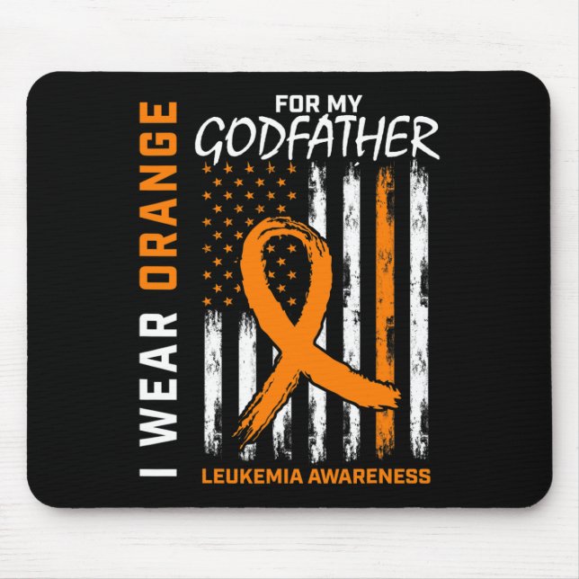 Ich trage Orange für Pate Leukämie Awareness Ame Mousepad (Vorne)