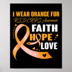 Ich trage Orange für RSD Crps Sensibilisierungsges Poster