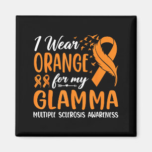 Ich trage Orange Glamma Multiple Sklerose-Bewussts Magnet
