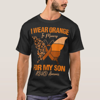 Ich trage Orange im Gedächtnis für mein Sohn ADHS  T-Shirt