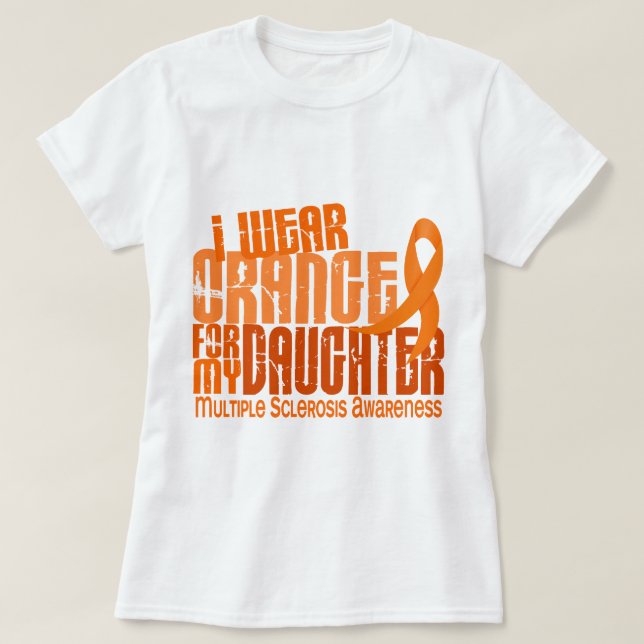 Ich trage orange multiple Sklerose Mitgliedstaat T-Shirt (Design vorne)