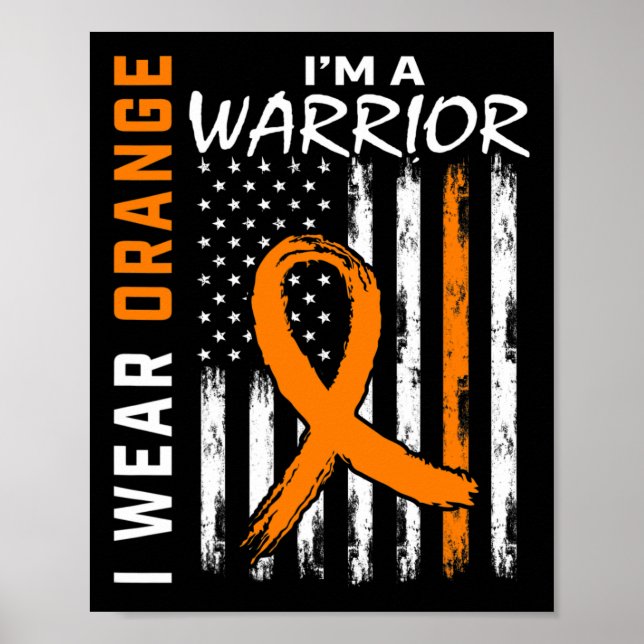 Ich trage Orange Ribbon Leukämie Krebs Krieger-Sof Poster (Vorne)