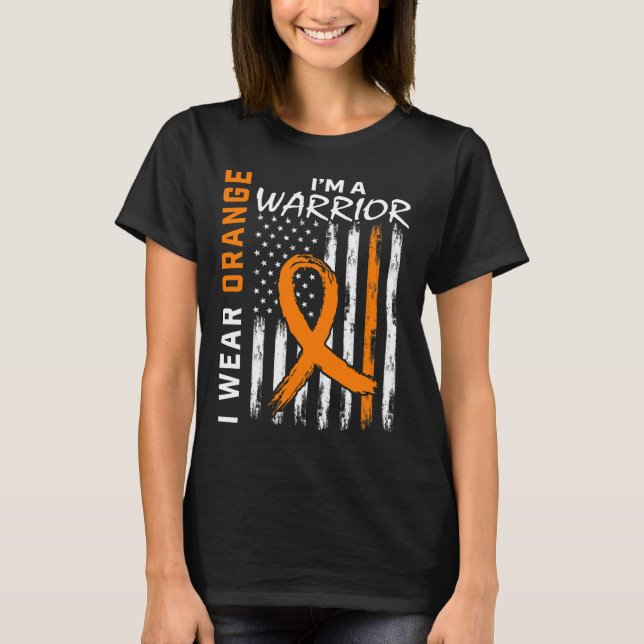 Ich trage Orange Ribbon Leukämie Krebs Krieger-Sof T-Shirt (Vorderseite)