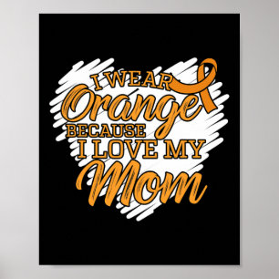 Ich trage Orange, weil ich meine Mama für Leukämie Poster