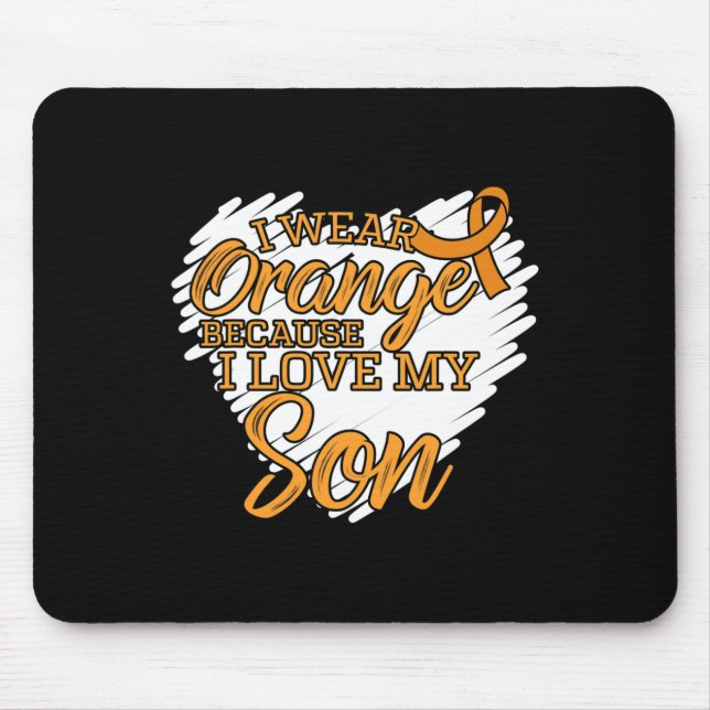 Ich trage Orange, weil ich meinen Sohn für Leukämi Mousepad (Vorne)