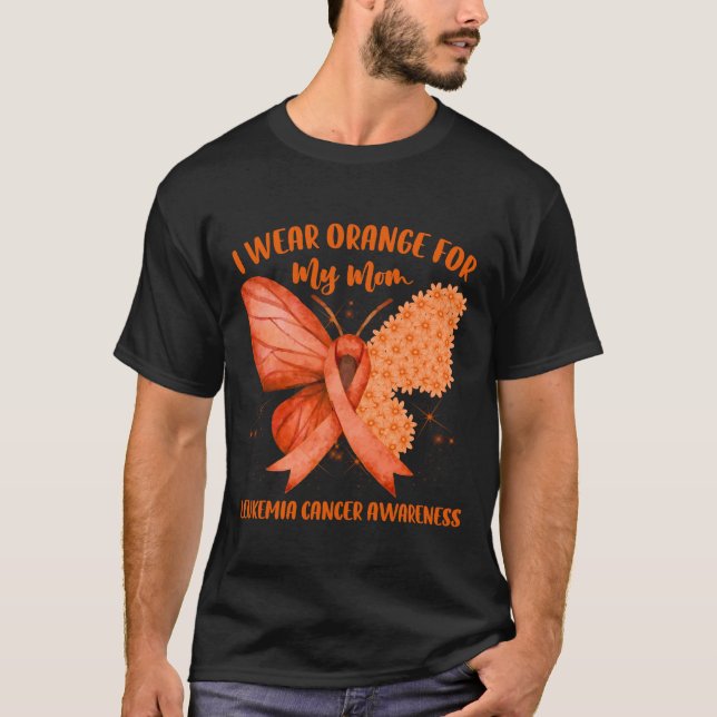 Ich trage Orangen-Ribbon-Leukämie T-Shirt (Vorderseite)