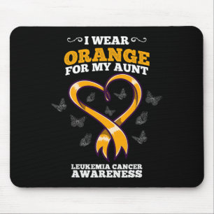 Ich trage Orangentante Leukämie Krebsbewusstsein B Mousepad