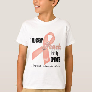 Ich trage Pfirsich für mein Oma - Uteruskrebs T-Shirt