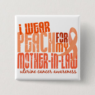 Ich trage Pfirsich für uterinen Krebs der Button