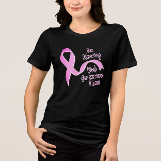 Ich trage Pink für Dich Tri-Blend Shirt (Vorderseite)