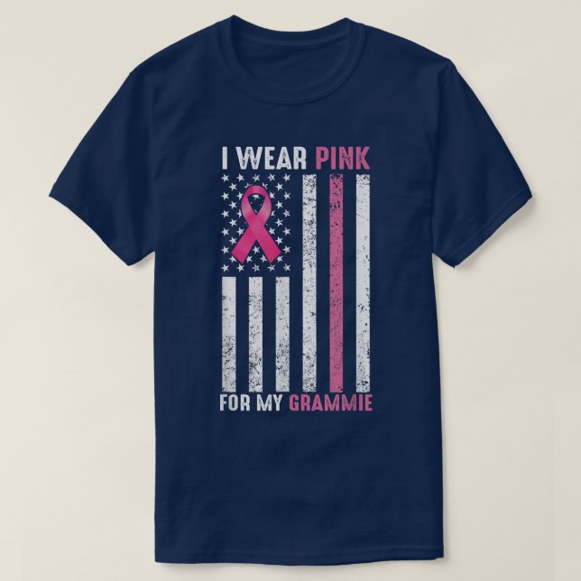 Ich trage Pink für mein Grammie Pink Brustkrebs-Aw T-Shirt (Design vorne)