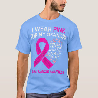 Ich trage Pink für mein Großvater Brustkrebs-Bewus T-Shirt
