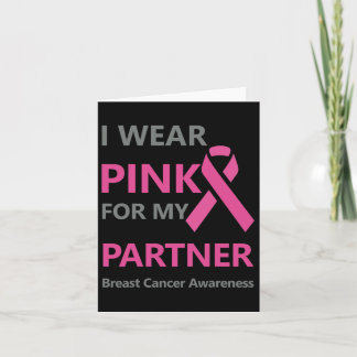 Ich trage Pink für mein Partner Brustkrebs-Bewusst Karte