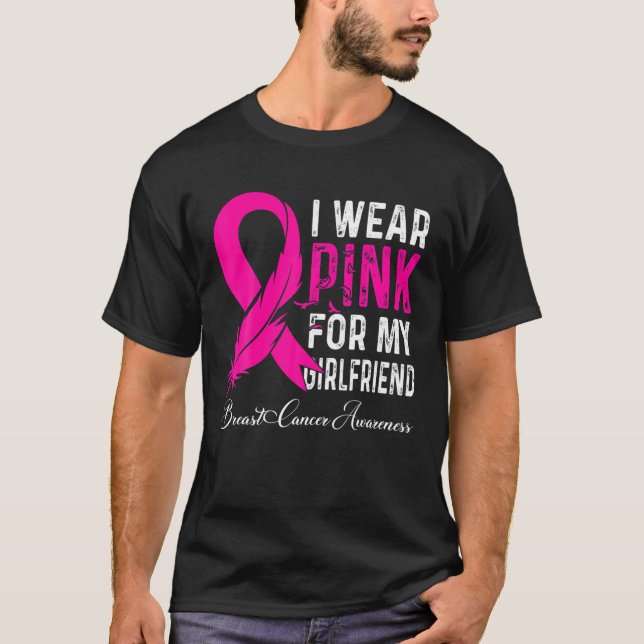 Ich trage Pink für meine Freundin Brustkrebs Aware T-Shirt (Vorderseite)