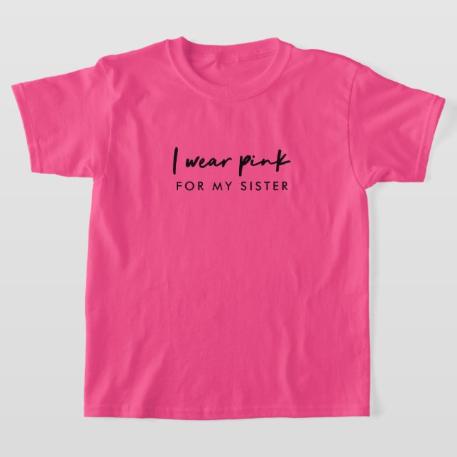 Ich trage Pink | Individuelle Name Cancer Support T-Shirt (Ablage )