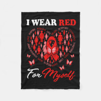Ich trage Red für mich selbst Herzerkrankungen Sen Fleecedecke