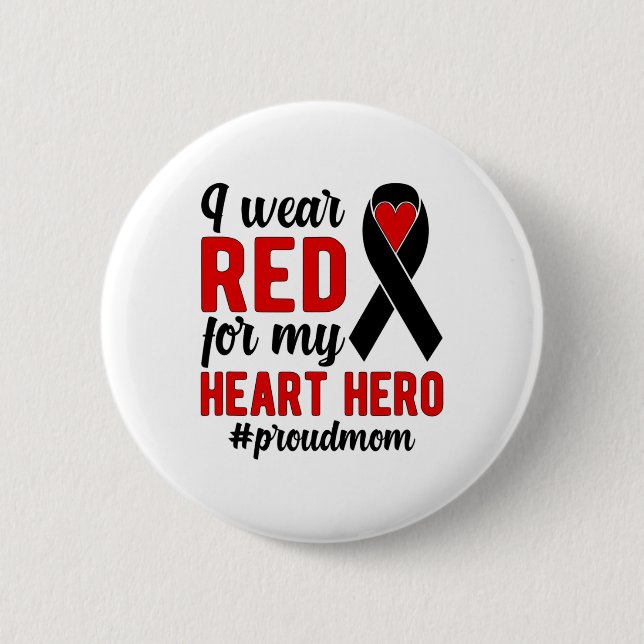 Ich trage Red Proud Chd Kriegerin Mutter Kind Bewu Button (Vorderseite)