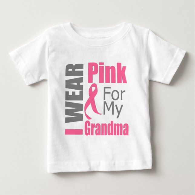 Ich trage rosa Band für meinen Großmutter Baby T-shirt (Vorderseite)