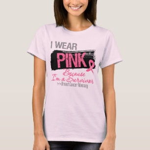 Ich trage rosa Band, weil ich ein Überlebender bi T-Shirt